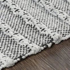 SURYA RAMEY INDOOR-OUTDOOR RUG: SILVER-GREY, BLACK