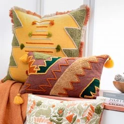 SURYA RASTA EMBROIDERED LUMBAR PILLOW Pillows + Decor