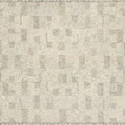 LOLOI PRITI 04 HOOKED WOOL RUG: PEWTER, NATURAL