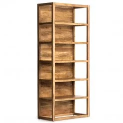 FOUR HANDS REEDED NATURAL ACACIA BOOKSHELF Furniture
