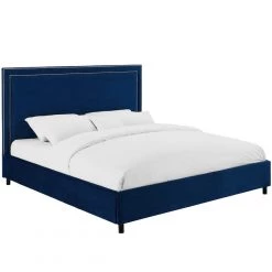 TOV Bedroom REGENCY NAVY VELVET BED