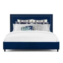 TOV Bedroom REGENCY NAVY VELVET BED