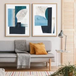 L ART Wall Art "REVIVE IV" GLASS FRAMED ART