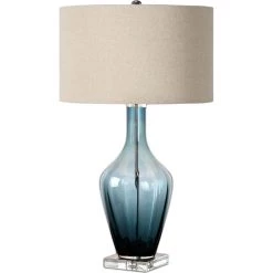 UTTERMOST REYA BLUE GLASS LAMP