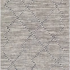 SURYA RAYME INDOOR-OUTDOOR RUG: GREY + CHARCOAL