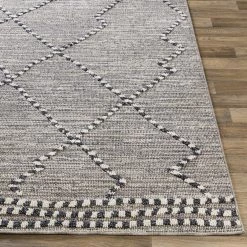 SURYA RAYME INDOOR-OUTDOOR RUG: GREY + CHARCOAL