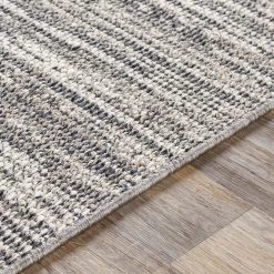 SURYA RAYME INDOOR-OUTDOOR RUG: GREY + CHARCOAL