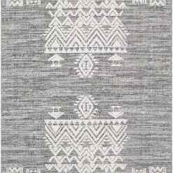 SURYA RAYMIE INDOOR-OUTDOOR RUG: GREY + WHITE