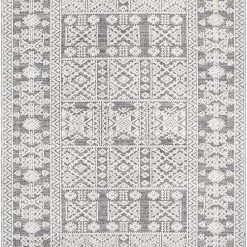 SURYA RAYSEL INDOOR-OUTDOOR RUG: GREY + WHITE