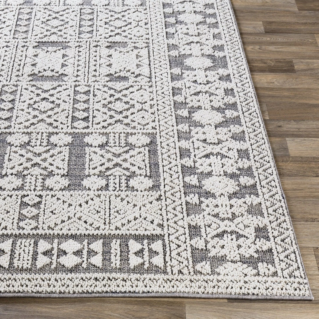 SURYA RAYSEL INDOOR-OUTDOOR RUG: GREY + WHITE 3 SURYA RAYSEL INDOOR-OUTDOOR RUG: GREY + WHITE