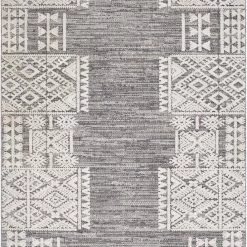 SURYA RAYNOR INDOOR-OUTDOOR RUG: GREY + WHITE