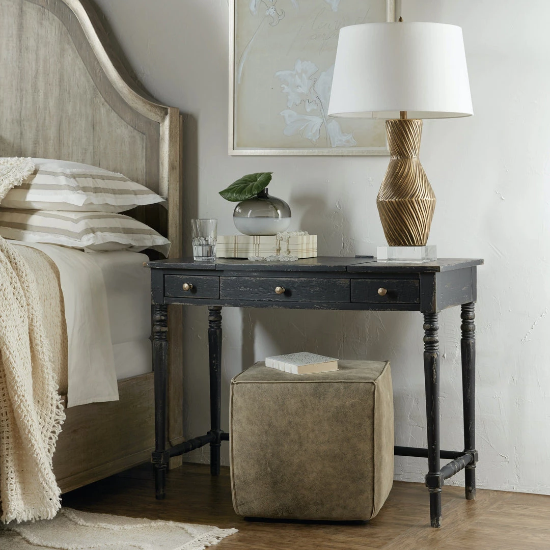 HOOKER RIFLESSO ANTIQUE BLACK VANITY DESK 3 HOOKER RIFLESSO ANTIQUE BLACK VANITY DESK