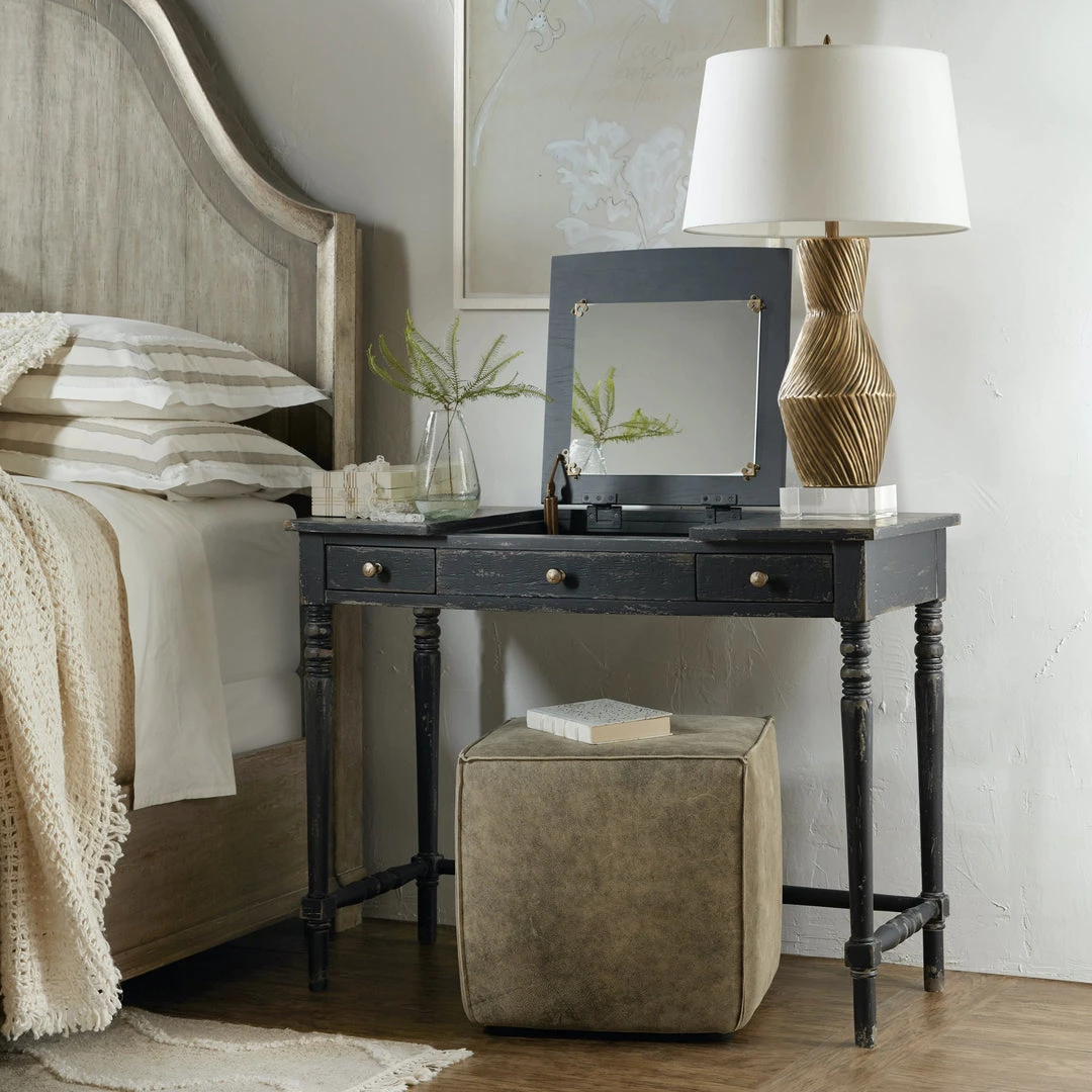 HOOKER RIFLESSO ANTIQUE BLACK VANITY DESK 4 HOOKER RIFLESSO ANTIQUE BLACK VANITY DESK