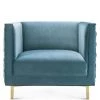TOV RIGBY SEA BLUE VELVET WOVEN BACK CHAIR