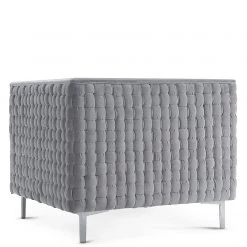 TOV RIGBY GRAY VELVET WOVEN BACK CHAIR