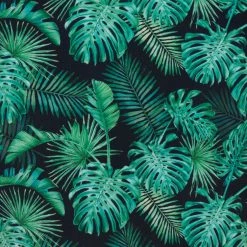 ZUO RIO PALM PRINT VELVET CHAIR: BLACK 11 ZUO RIO PALM PRINT VELVET CHAIR: BLACK