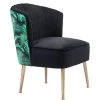 ZUO RIO PALM PRINT VELVET CHAIR: BLACK