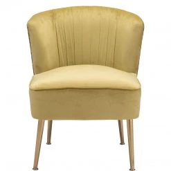 ZUO RIO PEACOCK PRINT VELVET CHAIR: GOLD Furniture