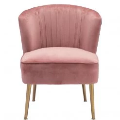 ZUO RIO FLORAL PRINT VELVET CHAIR: PINK Furniture