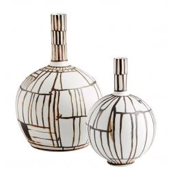 CYAN RISSE WHITE + RUST PORCELAIN VASES