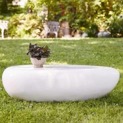 PHILLIPS COLLECTION RIVER STONE INDOOR-OUTDOOR COFFEE TABLE: WHITE 13 PHILLIPS COLLECTION RIVER STONE INDOOR-OUTDOOR COFFEE TABLE: WHITE