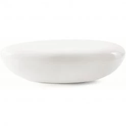 PHILLIPS COLLECTION RIVER STONE INDOOR-OUTDOOR COFFEE TABLE: WHITE