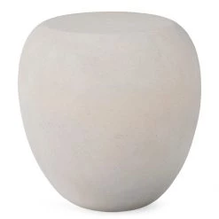 PHILLIPS COLLECTION RIVER STONE END TABLE: IVORY