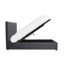 MOES LIAM STORAGE QUEEN BED: CHARCOAL LINEN