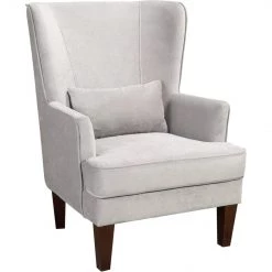 MOES Living Room PRINCE ARM CHAIR: GREY VELVET