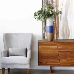 MOES Living Room PRINCE ARM CHAIR: GREY VELVET