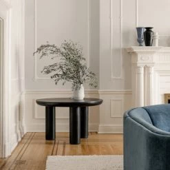 MOES ROCCA 51''RD BLACK CONCRETE DINING TABLE