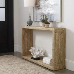 UTTERMOST RAFA WOVEN BANANA PLANT CONSOLE TABLE