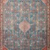 LOLOI ROSHAN VINTAGE PRINT FLAT RUG: MARINE BLUE, CLAY