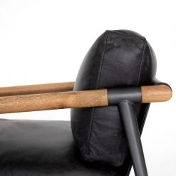 FOUR HANDS ROWEN VINTAGE BLACK LEATHER ARM CHAIR Furniture