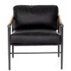 FOUR HANDS ROWEN VINTAGE BLACK LEATHER ARM CHAIR Furniture