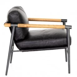 FOUR HANDS ROWEN VINTAGE BLACK LEATHER ARM CHAIR Furniture