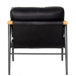 FOUR HANDS ROWEN VINTAGE BLACK LEATHER ARM CHAIR Furniture
