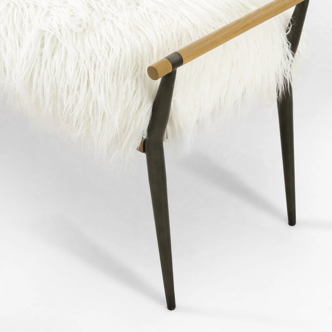 FOUR HANDS Furniture ROWEN MONGOLIAN CREAM FUR BENCH 6 FOUR HANDS Furniture ROWEN MONGOLIAN CREAM FUR BENCH