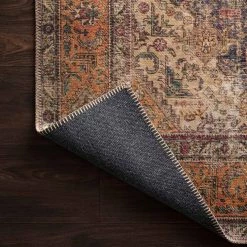 LOLOI FREIDA VINTAGE RUG: PLUM, BURNT ORANGE