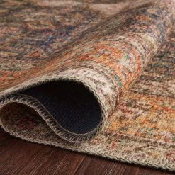 LOLOI FREIDA VINTAGE RUG: PLUM, BURNT ORANGE