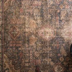 LOLOI FREIDA VINTAGE RUG: PLUM, BURNT ORANGE