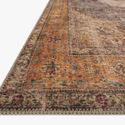 LOLOI FREIDA VINTAGE RUG: PLUM, BURNT ORANGE