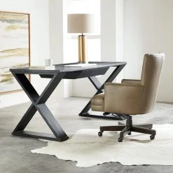 HOOKER RUSTIC BLACK X-BASE WRITING DESK