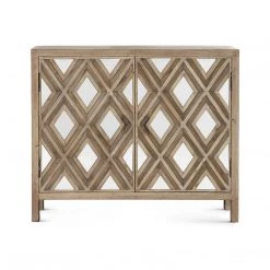 UTTERMOST RUSTIC MIRRORED DIAMOND CONSOLE CABINET