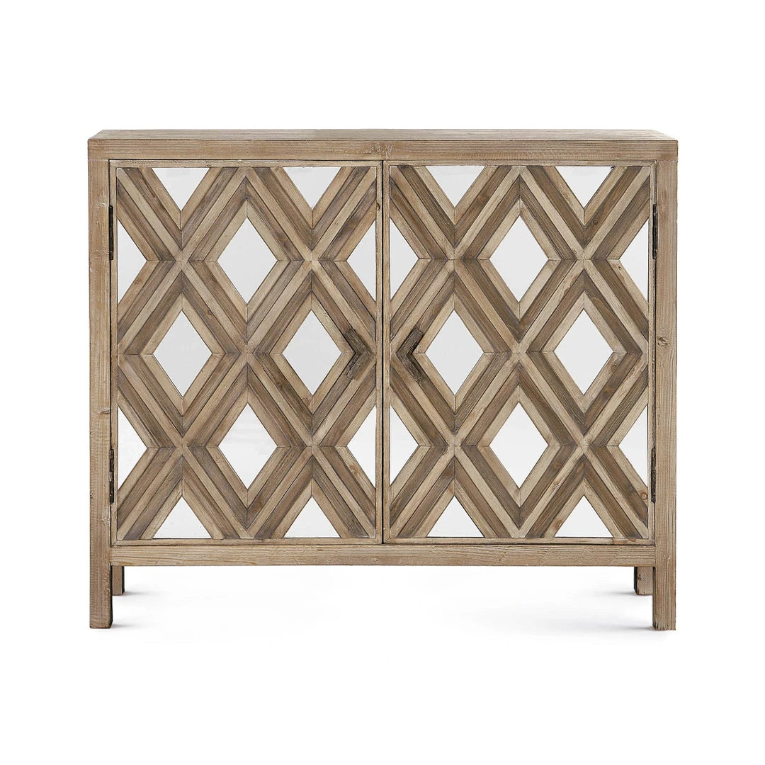 UTTERMOST RUSTIC MIRRORED DIAMOND CONSOLE CABINET 1 UTTERMOST RUSTIC MIRRORED DIAMOND CONSOLE CABINET