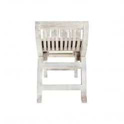 SURYA Furniture RUSTIC WHITE CRESCENT BENCH