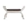 SURYA Furniture RUSTIC WHITE CRESCENT BENCH