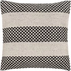 SURYA RYDER BLACK + IVORY STRIPE KNIT PILLOW