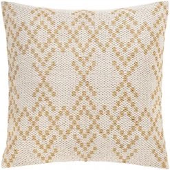SURYA RYDER HONEY WHEAT DIAMOND KNIT PILLOW