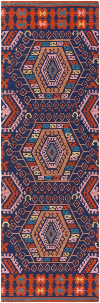 SURYA KASHVI OUTDOOR KILIM: NAVY, POPPY Rug 2 SURYA KASHVI OUTDOOR KILIM: NAVY, POPPY Rug